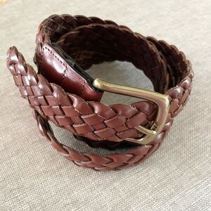 Brown Leather Braided Belt